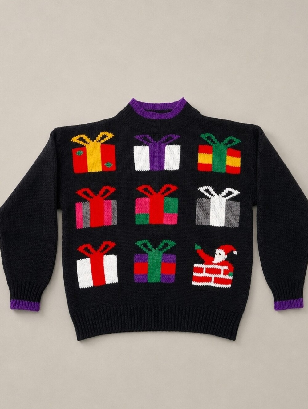 Vintage 90s Allison Smith II Christmas Sweater 20W Santa Presents Novelty Knit